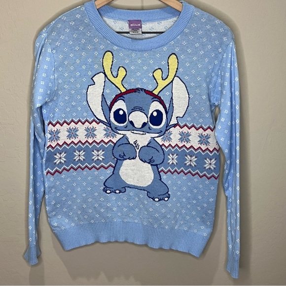Disney Stitch Sweater Christmas Holiday Winter Pullover Small Women’s Kids Ugly - Picture 1 of 11